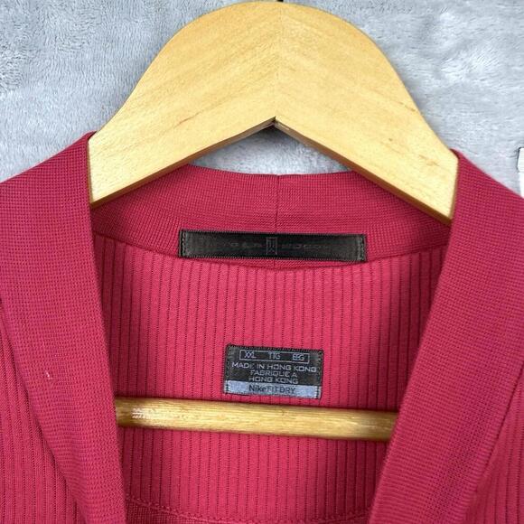 VTG Tiger Woods Collection Nike FitDry Red Golf Polo Shirt XXL Ribbed Texture - Picture 2 of 7